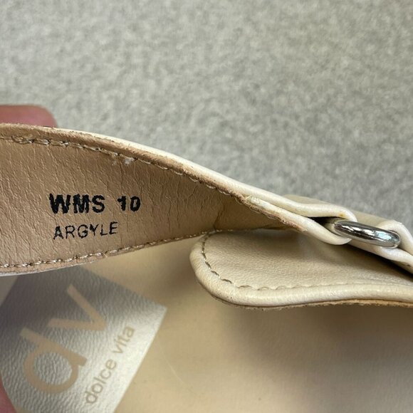 NWOT Dolce Vita Argyle Platform Sandals Women's Size 10  Beige Adjustable Straps - Picture 4 of 8